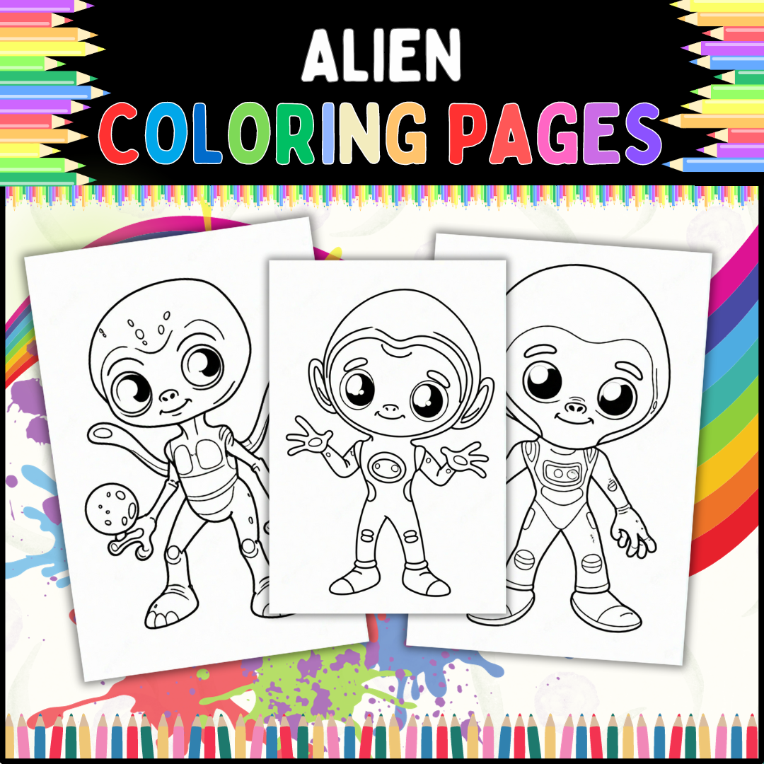 Alien coloring pages a fun and easy way to relax and de