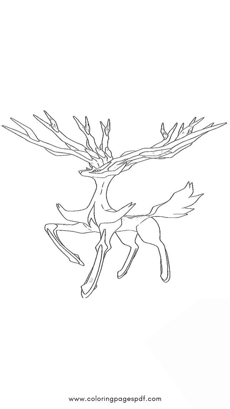 Discover the magic of xerneas with this pokãmon coloring page