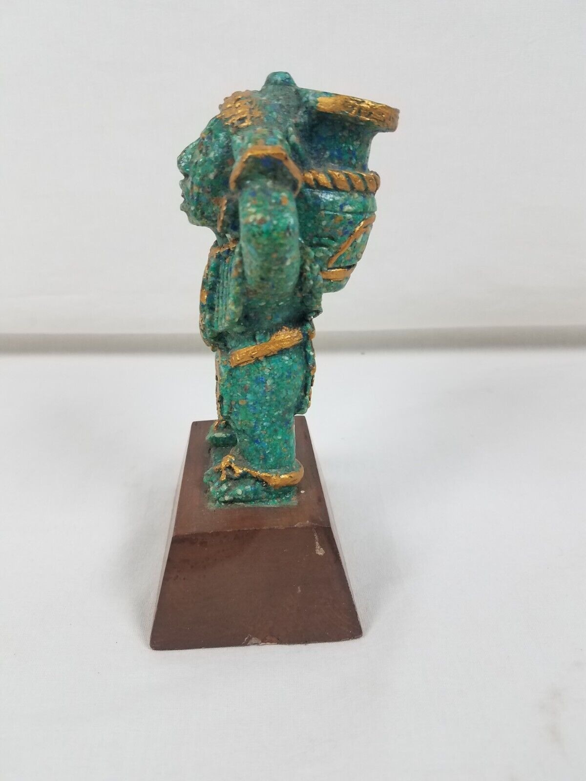 Aztec warrior god xipe totec statue green crushed malachite mexico mexican