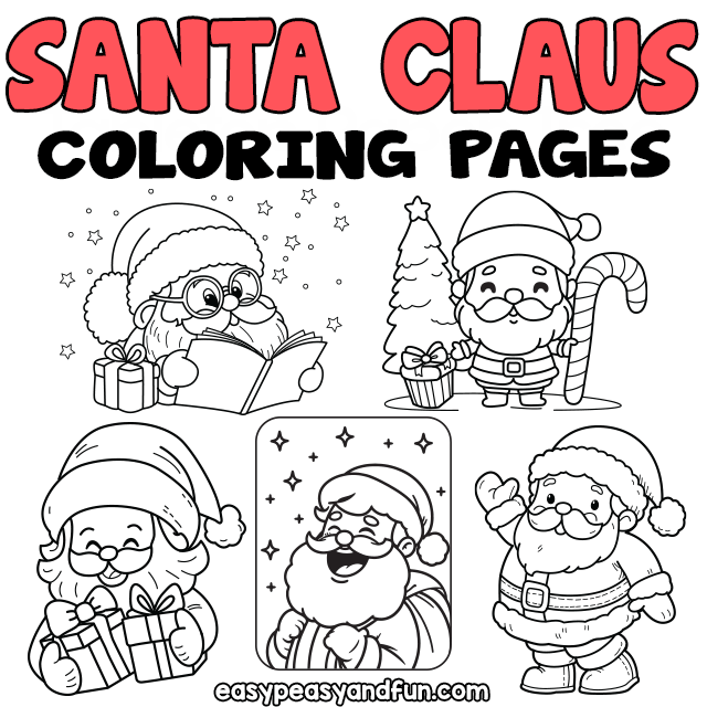 Printable santa coloring pages