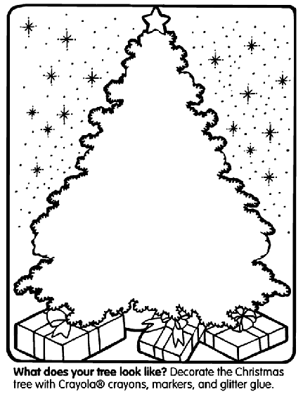 Christmas tree coloring page for kids