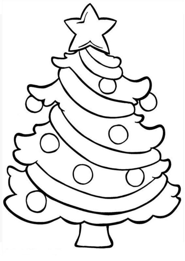 Coloring pages free printable christmas tree coloring pages