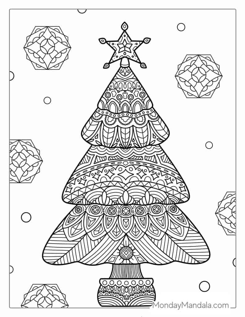 Christmas tree coloring pages free pdf printables