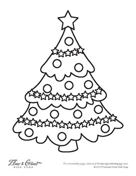 Christmas tree coloring page by flow and grow kids yoga tpt