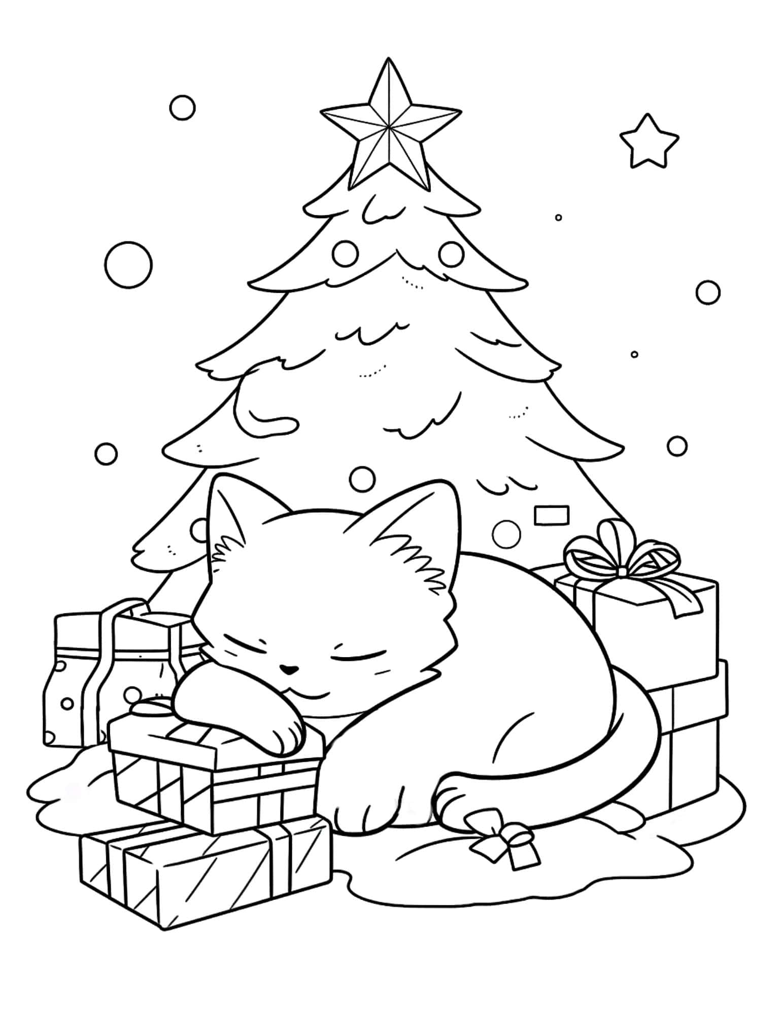 Joyful christmas tree coloring pages