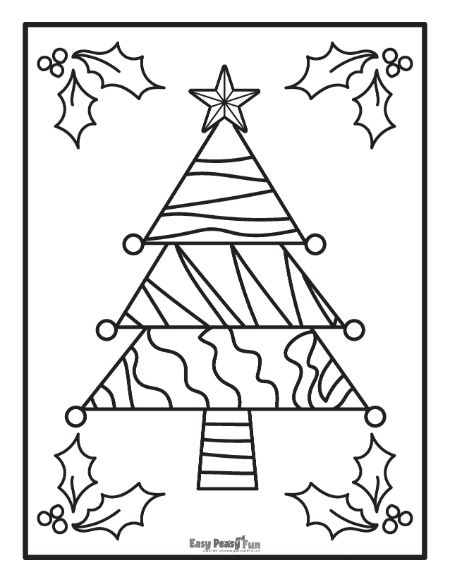 Printable christmas tree coloring pages