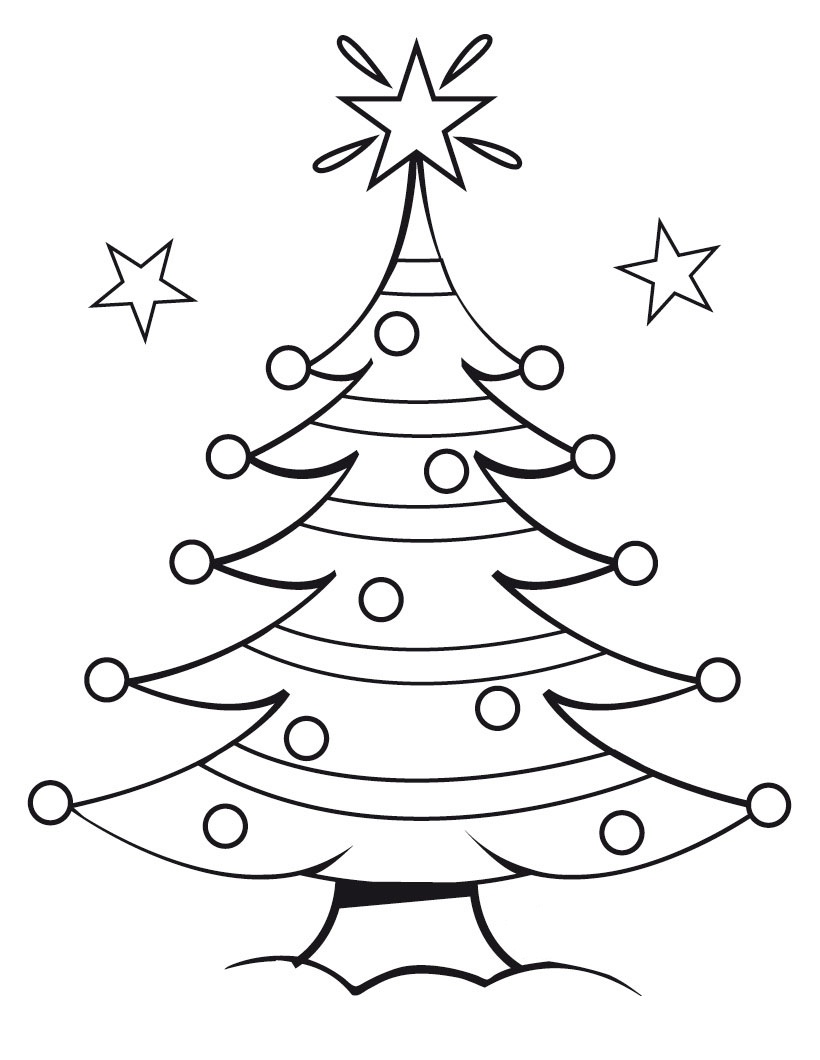 Free printable christmas tree coloring pages for kids