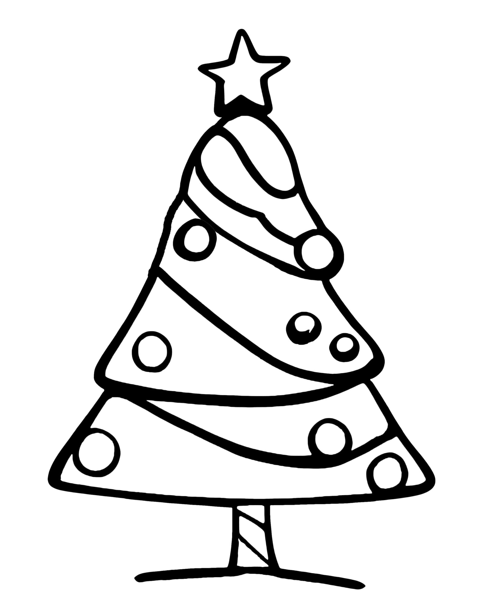 Christmas tree coloring page free easy printable activity