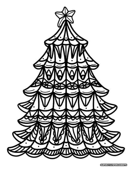 Christmas tree coloring pages