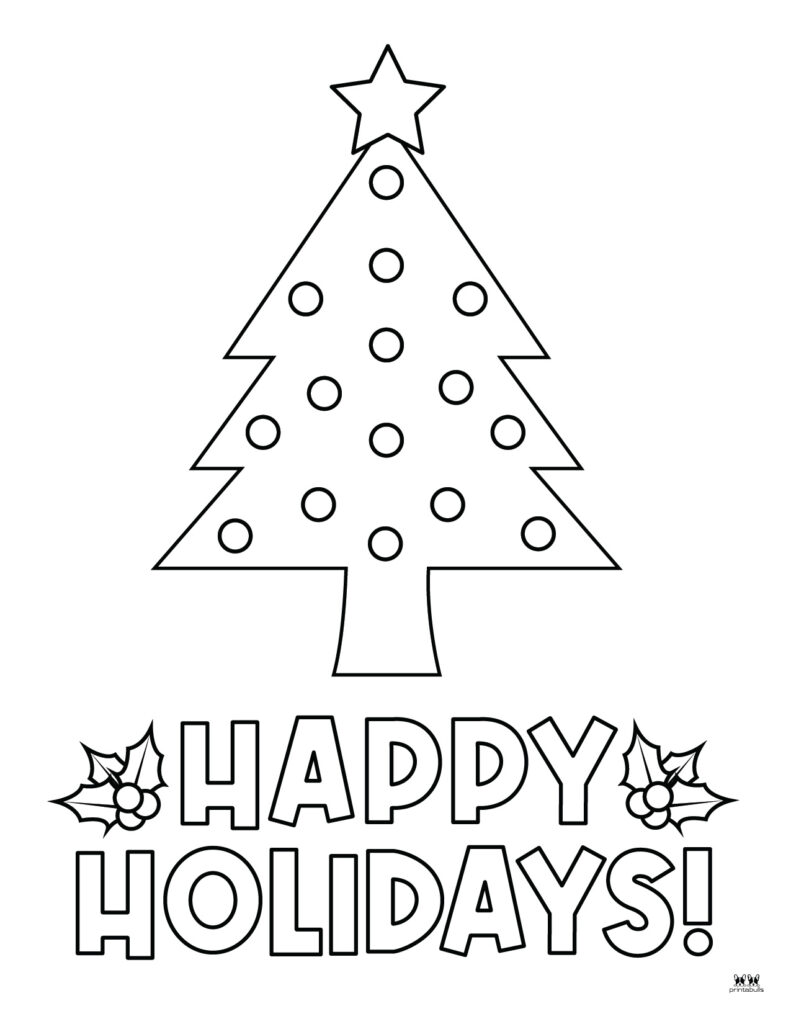 Christmas tree coloring pages templates