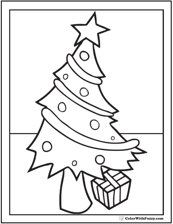 Christmas tree coloring pages to print