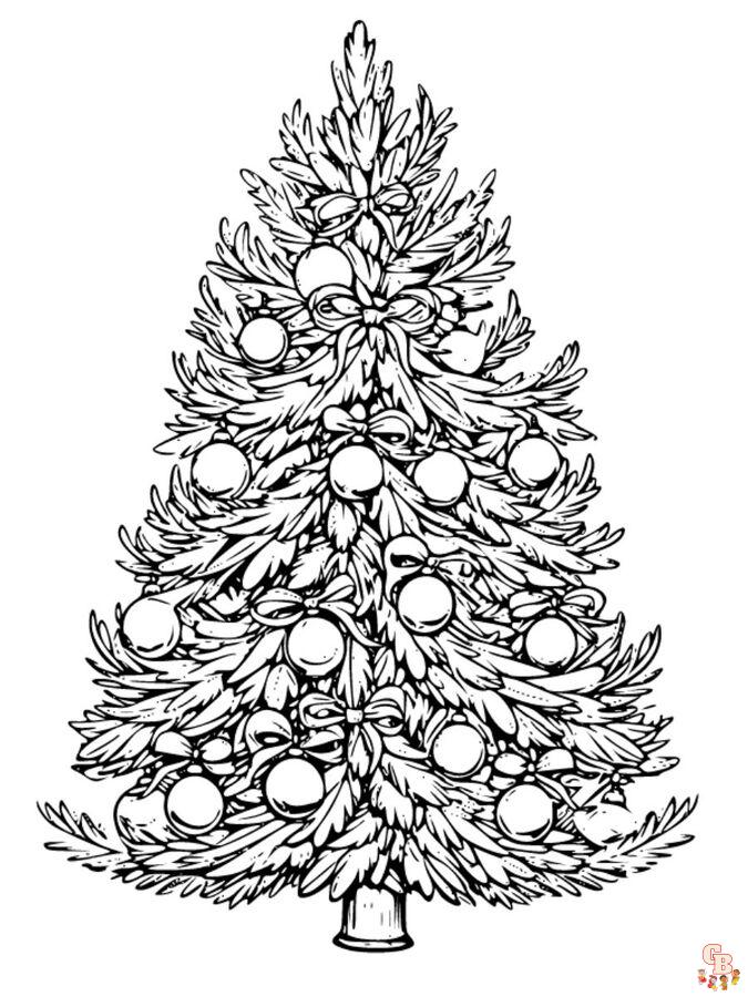 Christmas tree coloring pages for kids