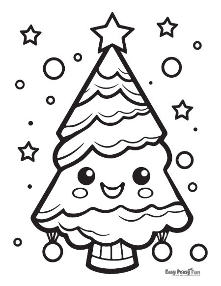 Printable christmas tree coloring pages