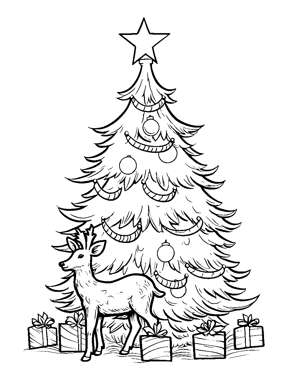 Christmas tree coloring pages free printables