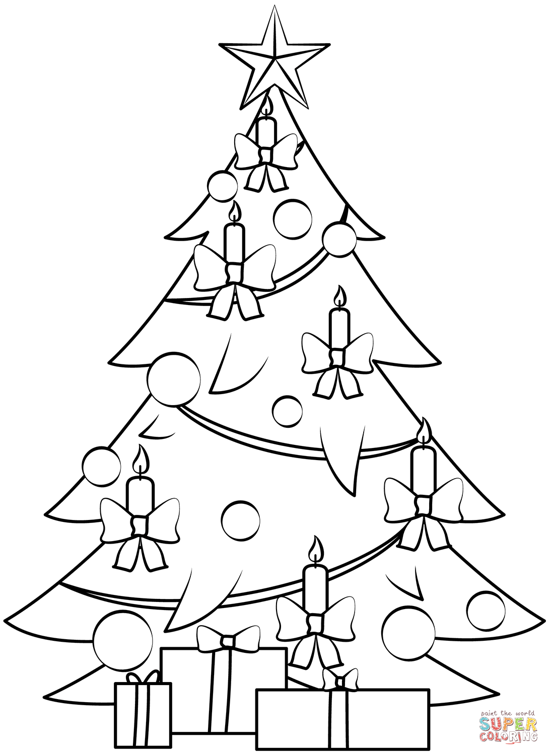 Christmas tree coloring page free printable coloring pages