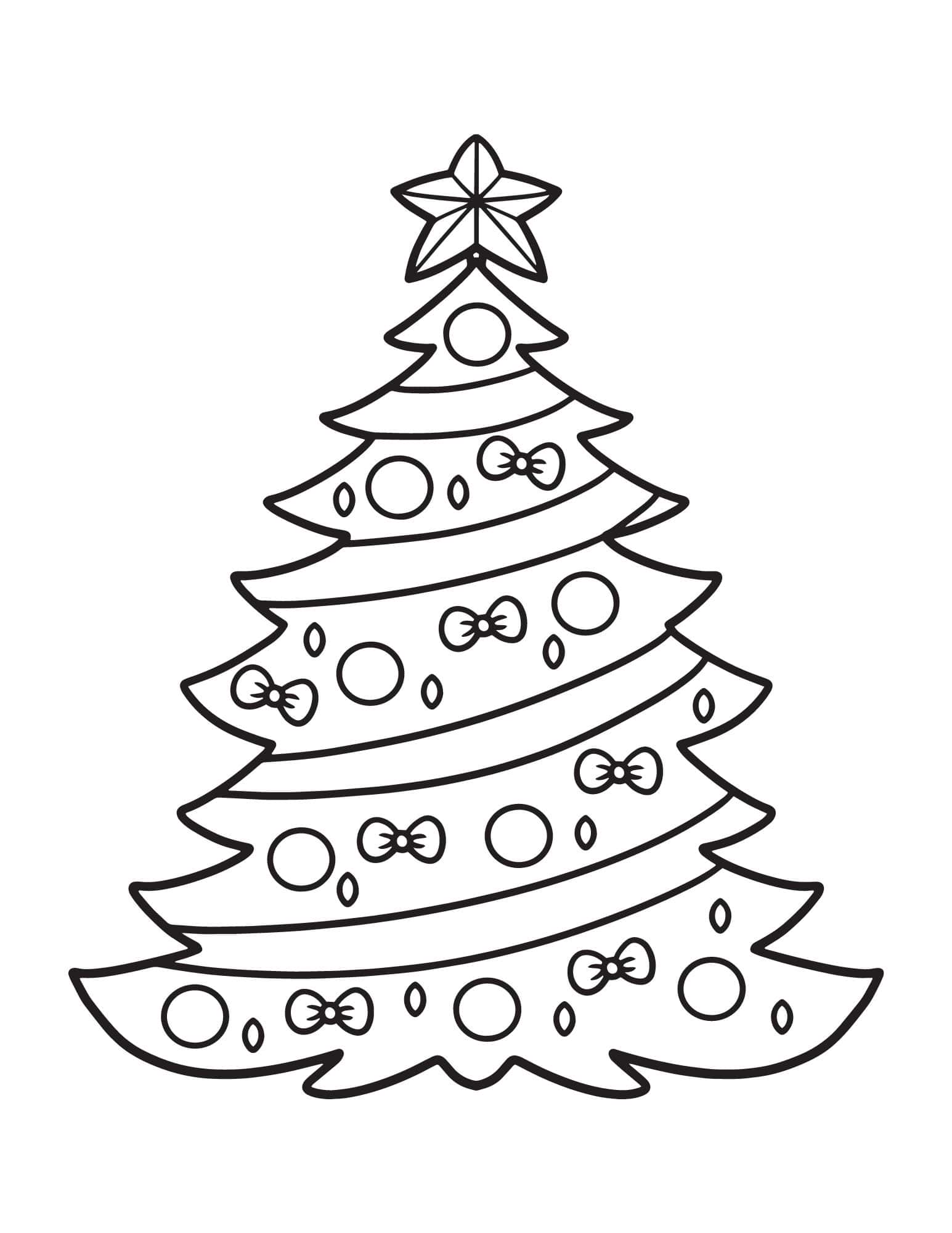 Joyful christmas tree coloring pages