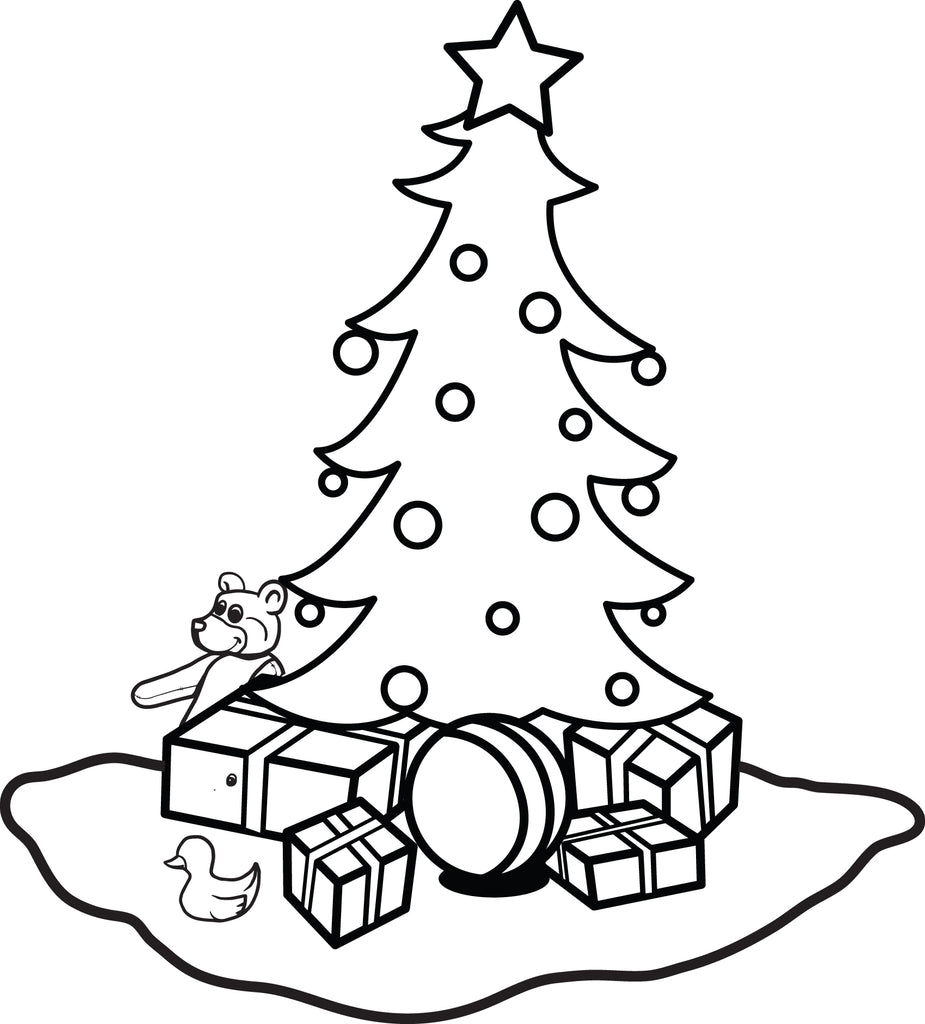 Printable christmas tree coloring page for kids â