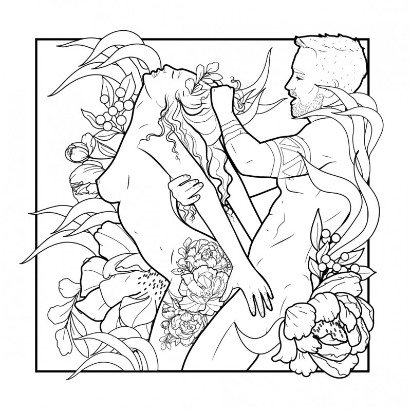 Adult coloring book sex positions flamehead design