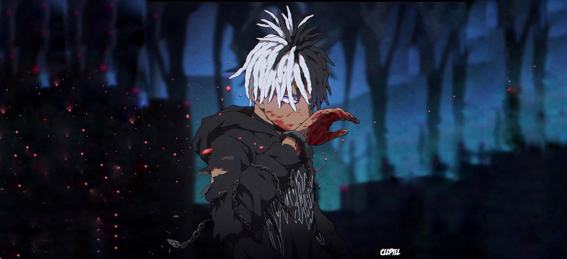 Desktop wallpaper version of cllpills new drawing of x rxxxtentacion