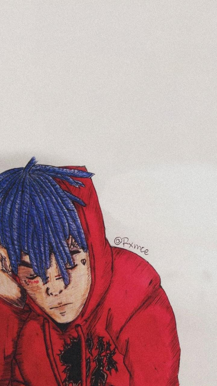 Made a wallpaper out of my old drawing hope someone likes it r xxxtentacion