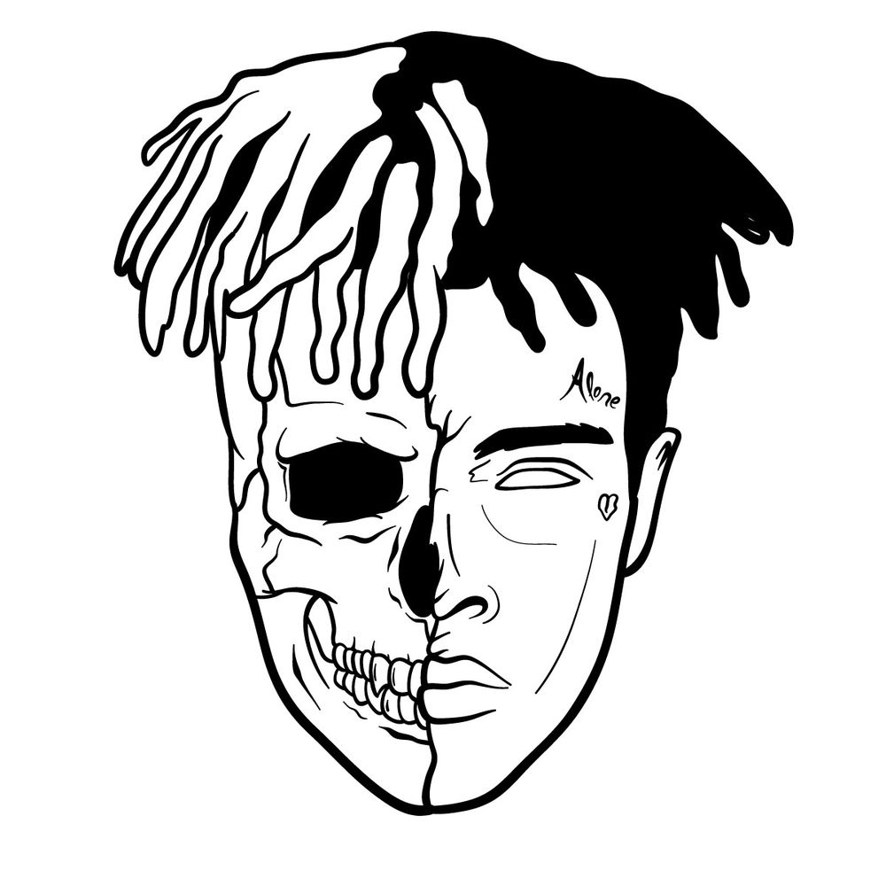 How to draw xxxtentacions face half skull