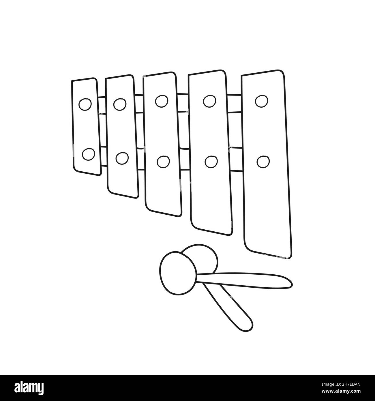 Simple coloring page coloring book for children musical instruments