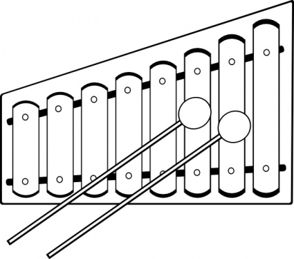 Music xylophone colouring equipment instrument clipart for free download