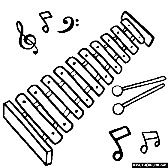 Free musical instruments coloring pages color in this picture of a xylophone and others with our library ofâ xylophone learning music notes coloring pages