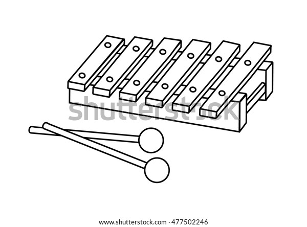 Coloring page xylophone stock vector royalty free