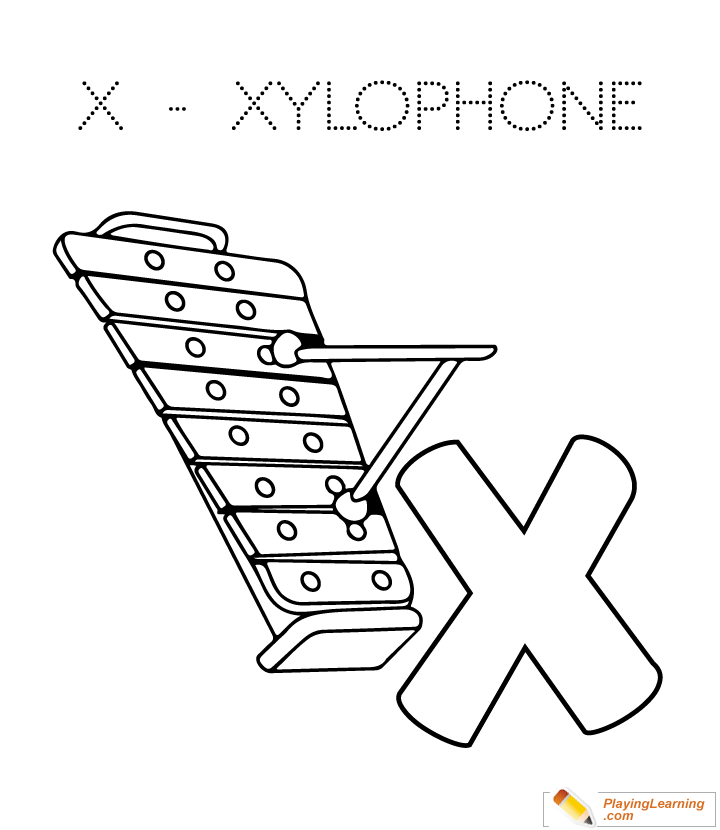 X is for xylophone coloring page free x is for xylophone coloring page