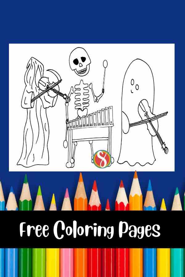 Free music coloring pages â stevie doodles