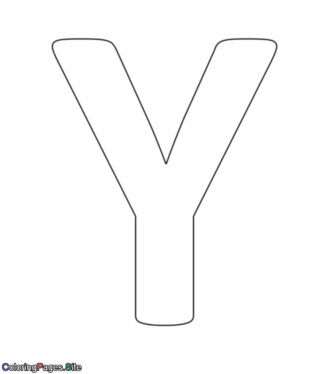 Y letter alphabet coloring page