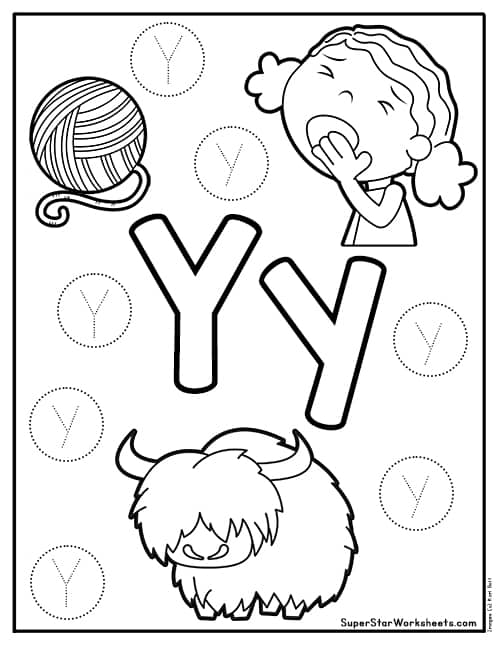 Letter y worksheets