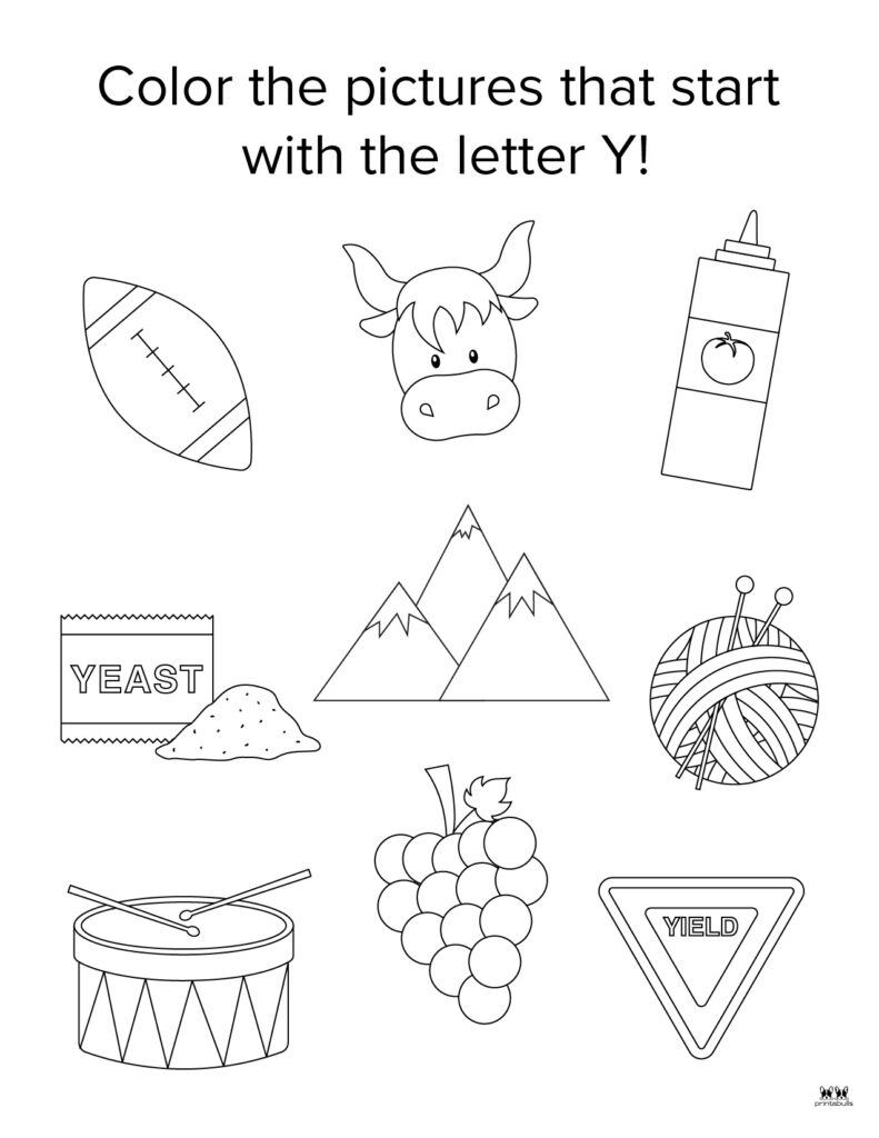 Letter y worksheets