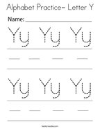 Letter y coloring pages