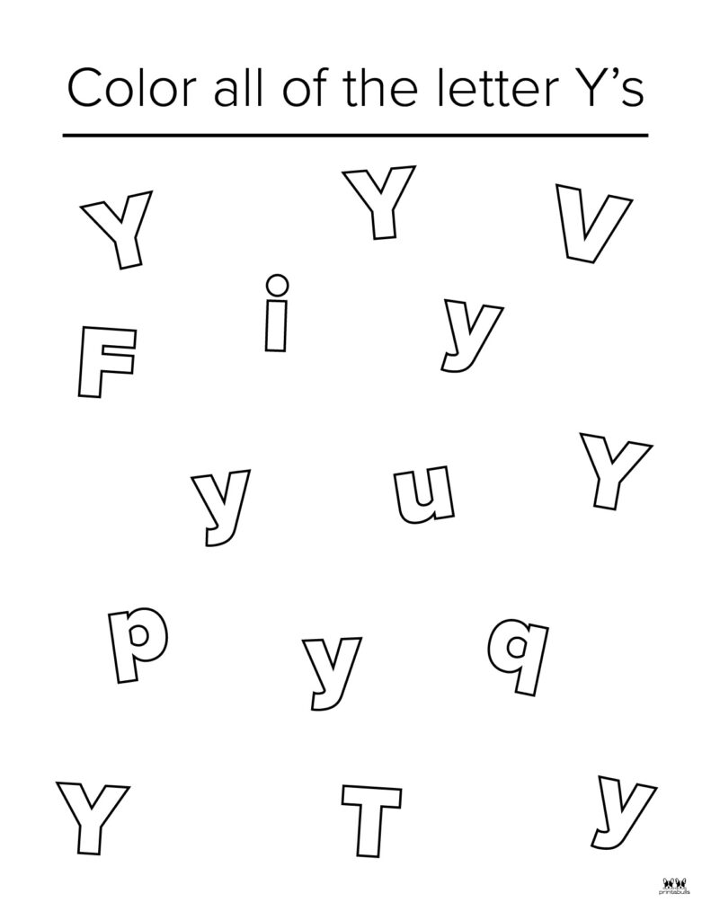 Letter y worksheets