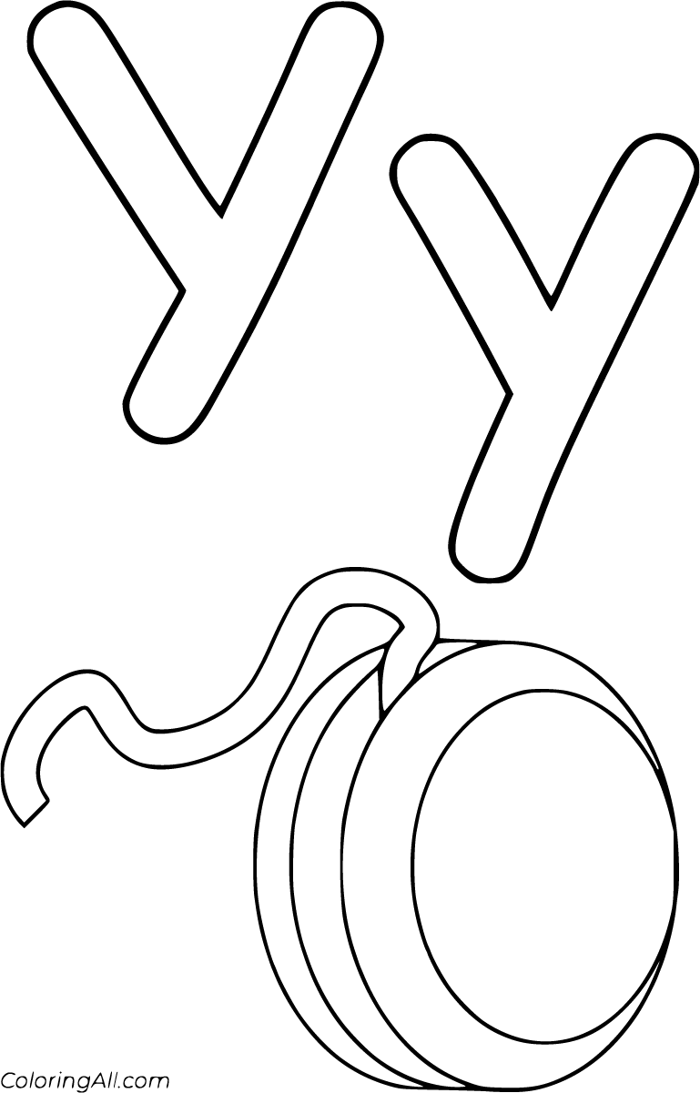 Letter y coloring pages