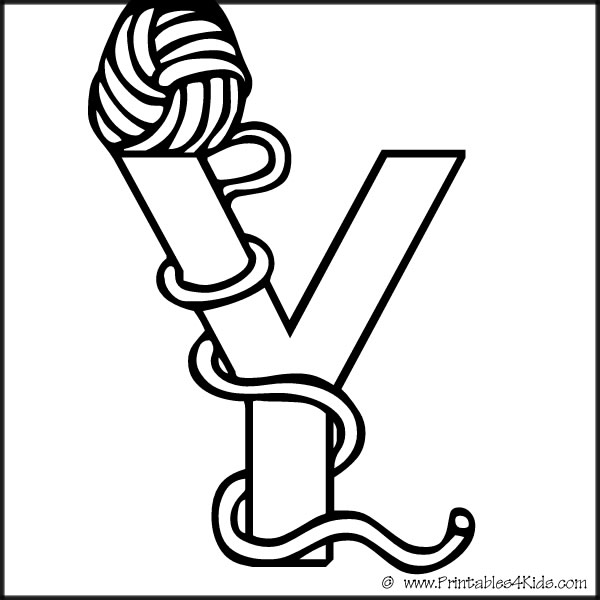 Alphabet coloring page letter y yarn â printables for kids â free word search puzzles coloring pages and other activities