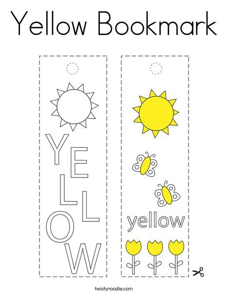 Yellow bookmark coloring page