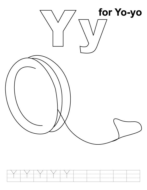 Get creative with the y is for yo coloring page