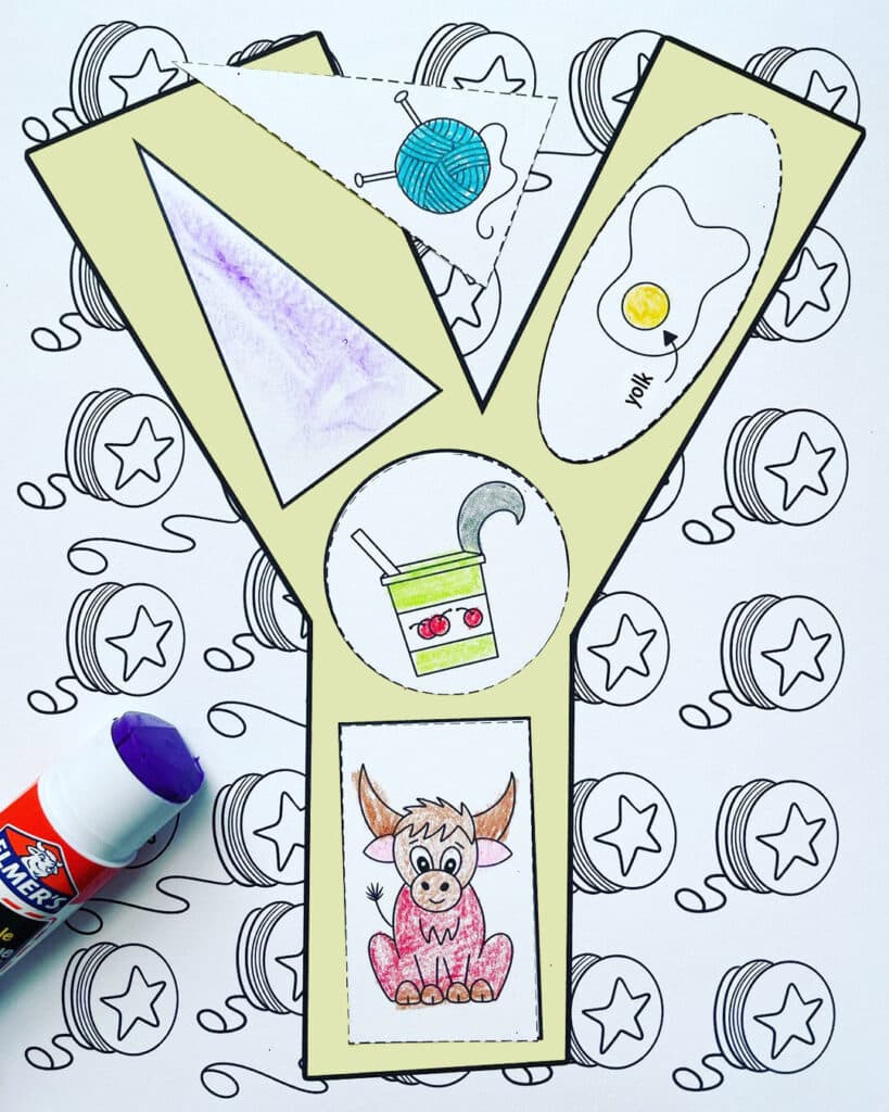 The letter y craft for preschool with free printable cutouts â the hollydog blog