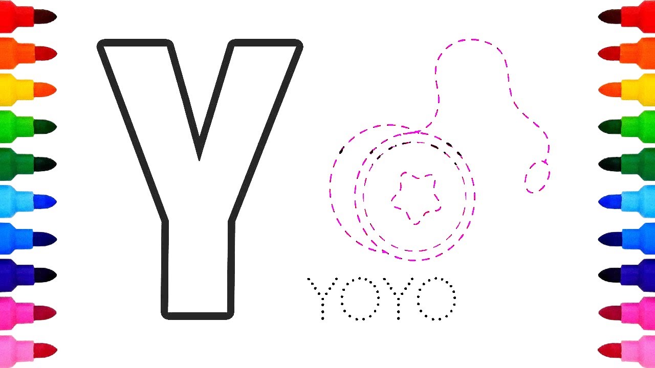 Y for yoyo learn alphabet y words with drawing and coloring y is for yoyoðª