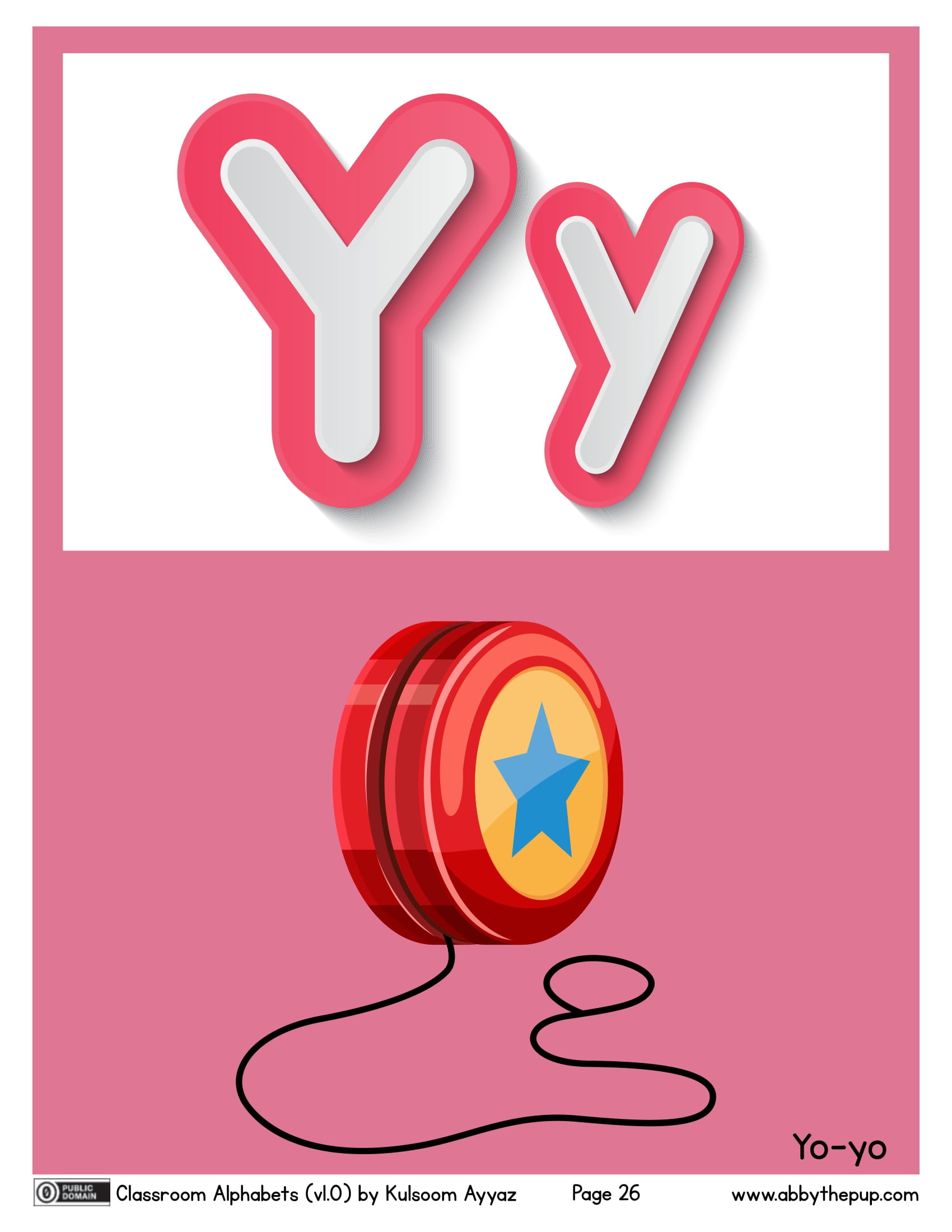 Letter y is for yo