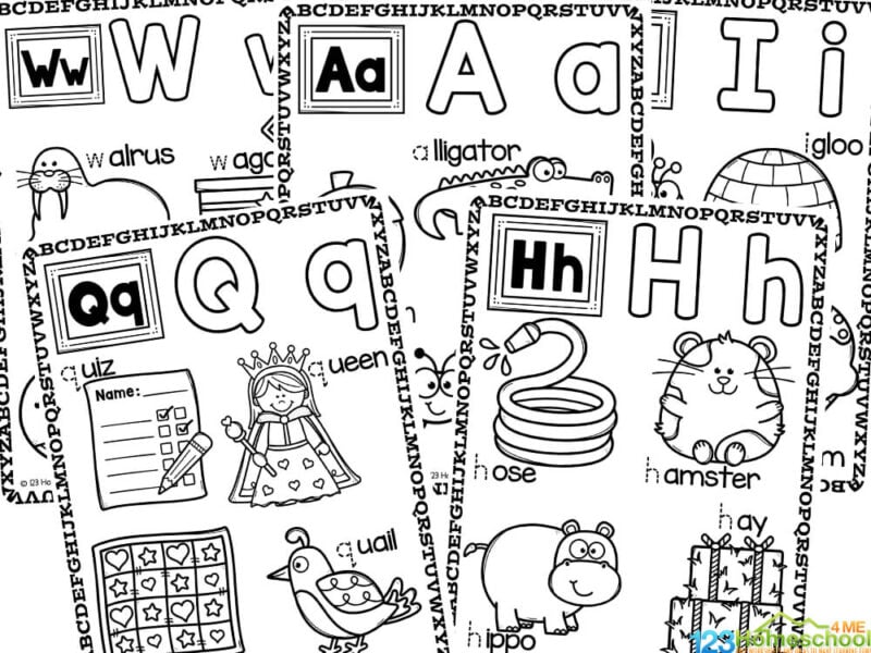 Free alphabet letter coloring pages