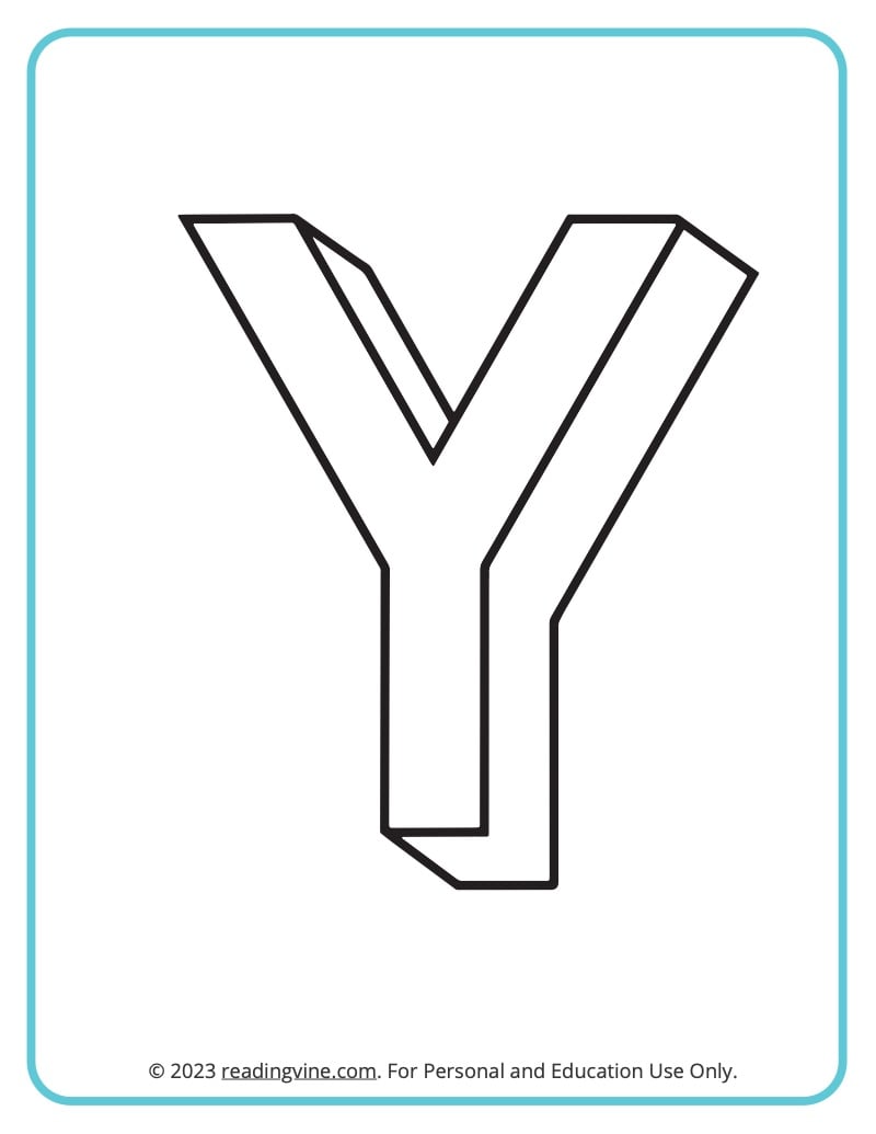 Letter y coloring pages