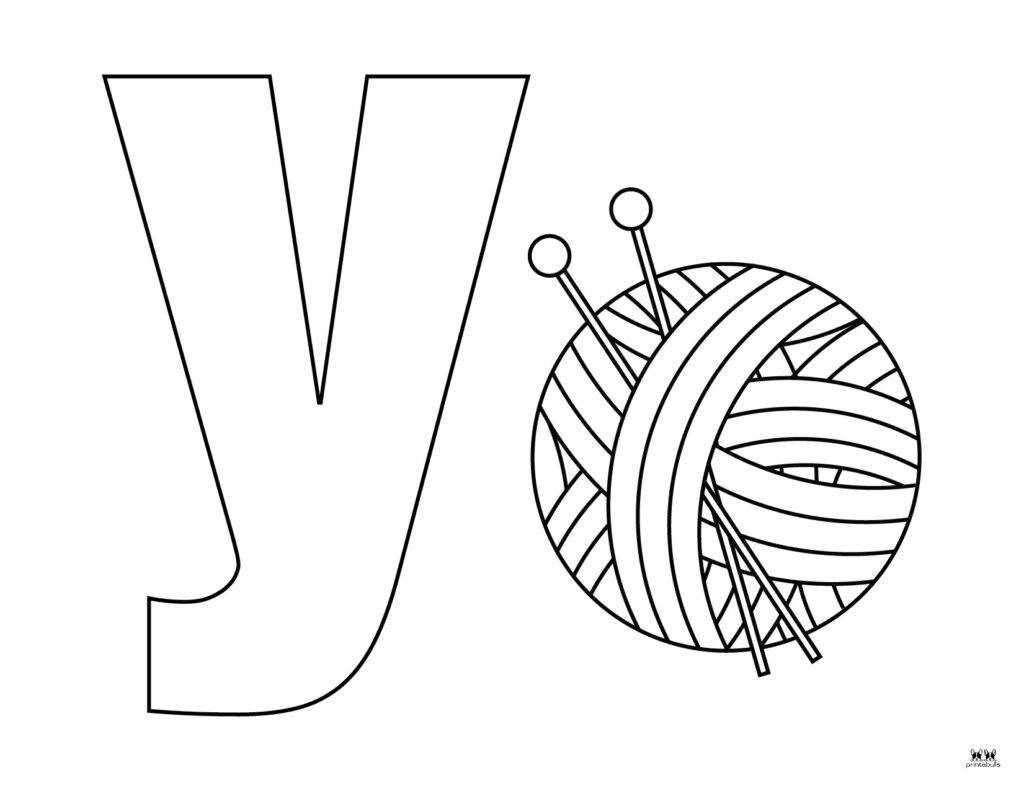 Letter y coloring pages