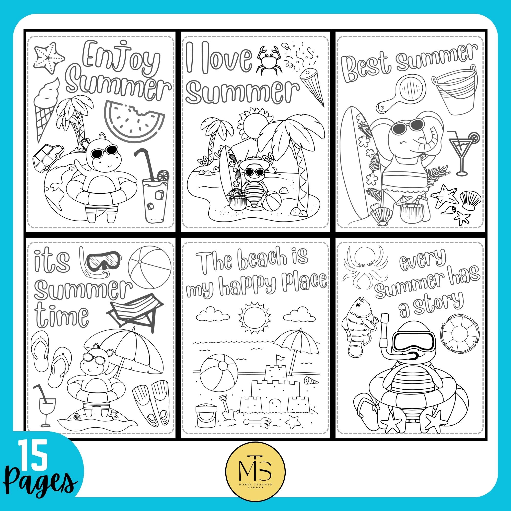 Summer coloring pages end of the year coloring sheets with quotes made by teachers