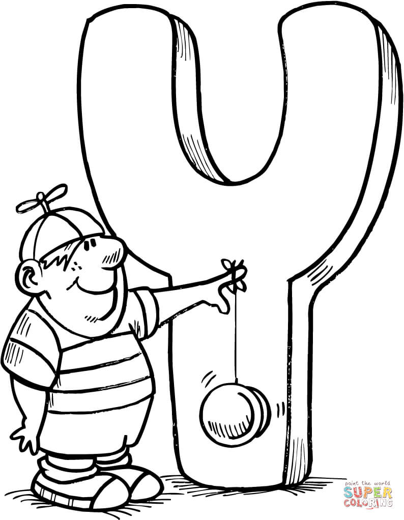 Letter y is for yo yo coloring page free printable coloring pages