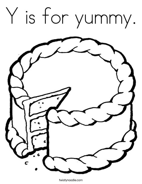 Y is for yummy coloring page