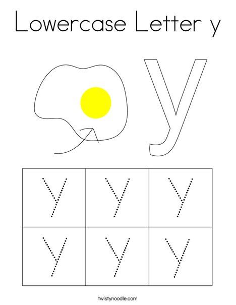 Lowercase letter y coloring page